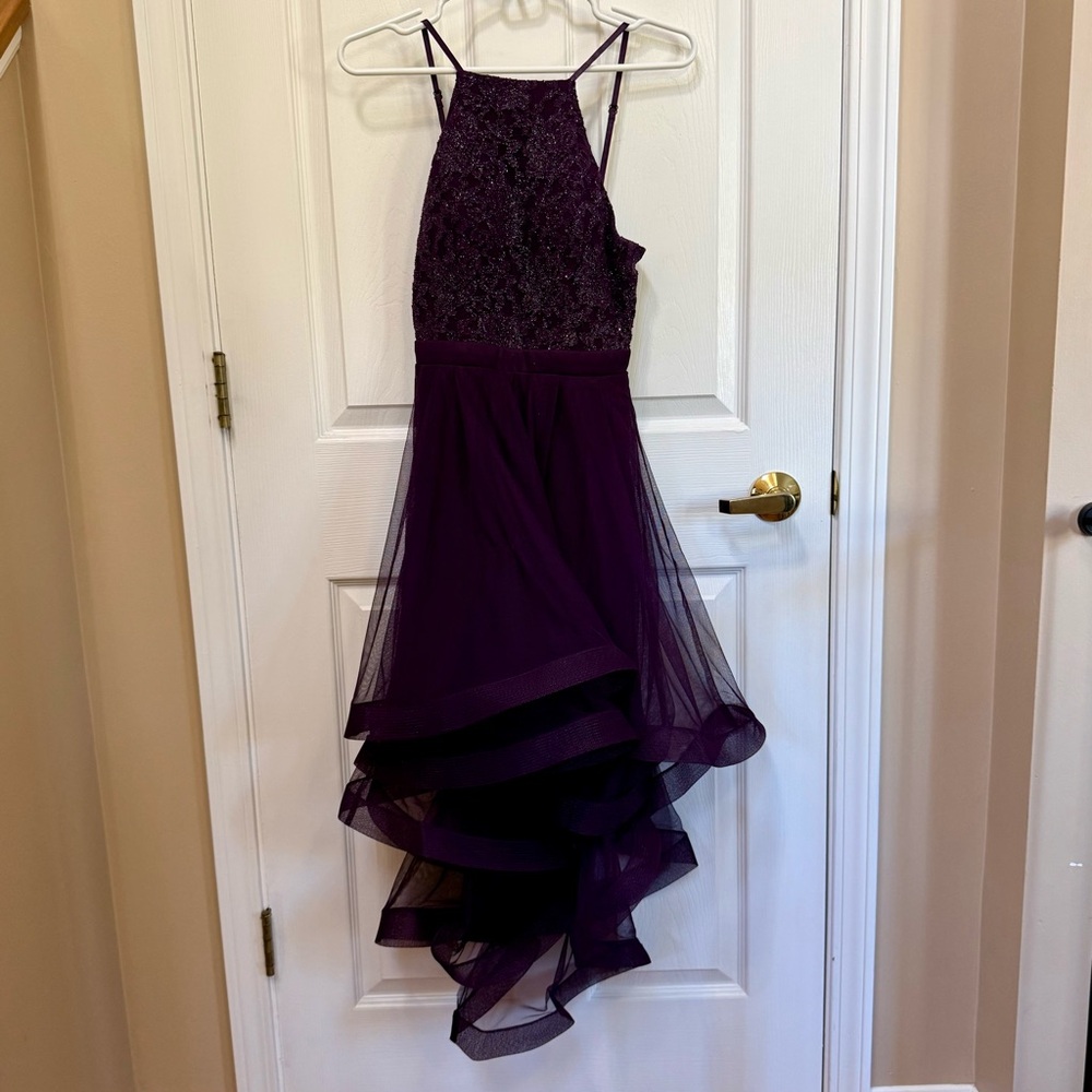 City Triangles Plum High Low Dress - size 3